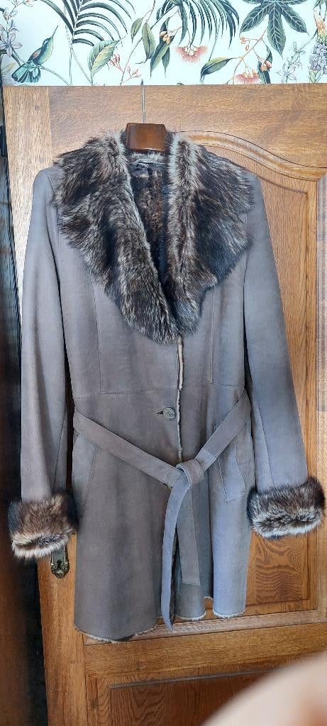 Bruine pelsmantel lamsvacht, Kleding | Dames, Bruin, Zo goed als nieuw, Ophalen, ANDERE
