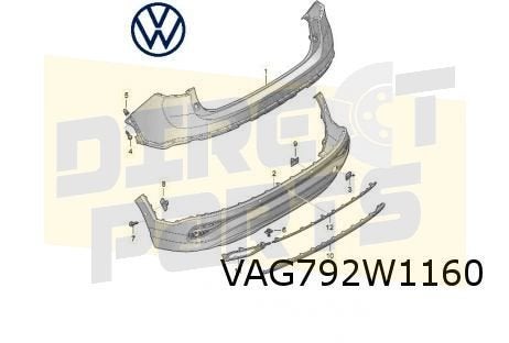 Volkswagen Taigo (2/22-) Achterbumper onder (bij PDC) (9B9 s, Neuf, Arrière, Volkswagen, -
