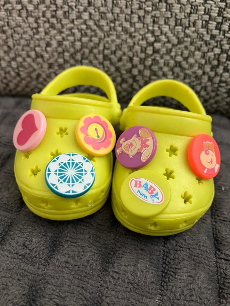 Schoentjes crocs baby born zapf creation voor pop 43 cm, Ophalen of Verzenden, Zo goed als nieuw