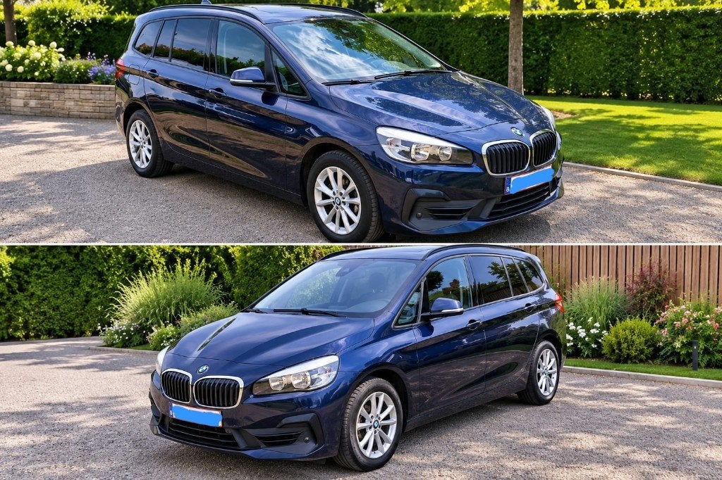 BMW 218iA Gran Tourer–7 places–Sièges cuir chauffants–Auto, Autos, Cuir, 7 places, Noir, 5 portes