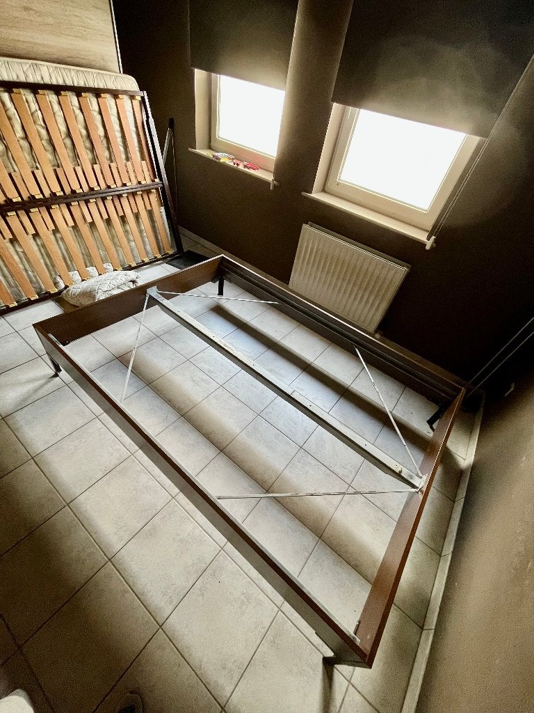 Tweedehands bed te koop, Huis en Inrichting, Ophalen, Gebruikt, Bruin, Tweepersoons