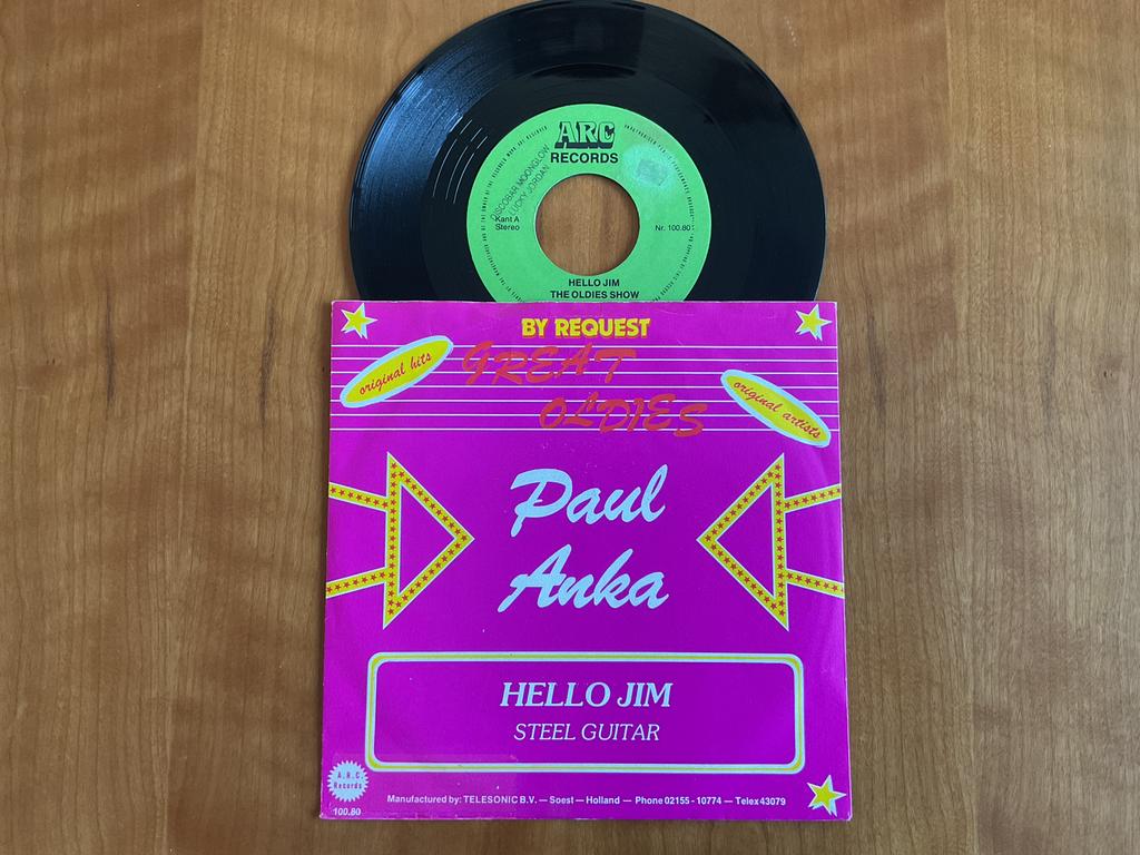 Paul Anka - Hello Jim / Steel Guitar., Ophalen of Verzenden, Gebruikt