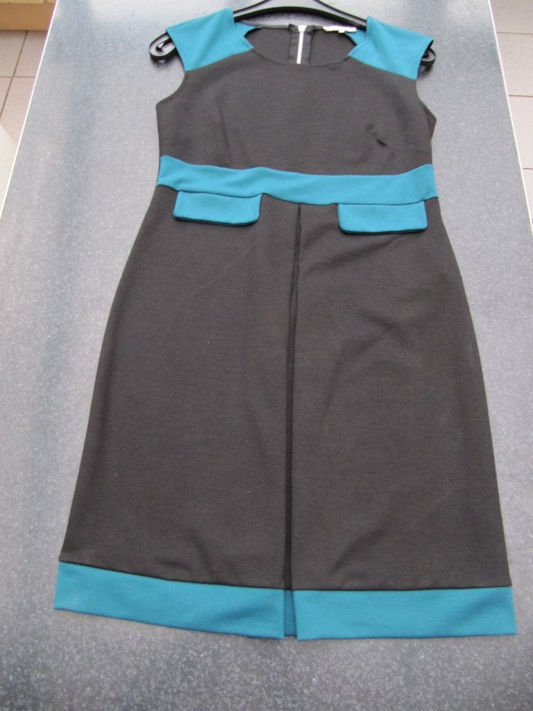 jurk, overgooier Anna Field zwart + turkoois medium, Kleding | Dames, Maat 38/40 (M), Anna Field, Zwart, Nieuw