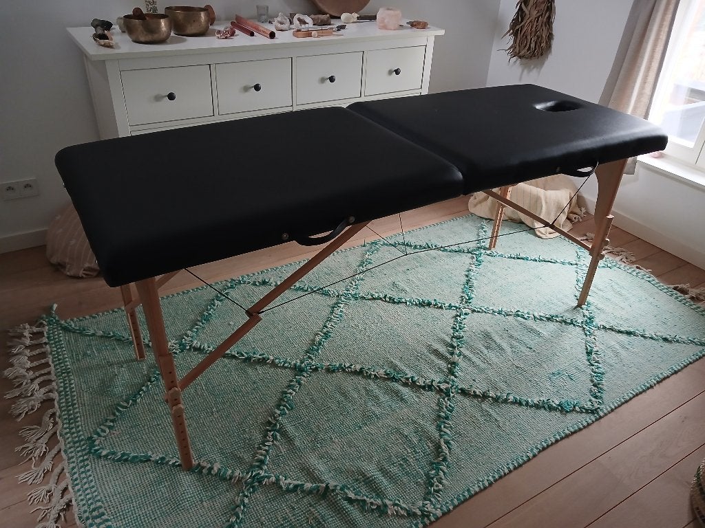 Massagetafel zwart, Sport en Fitness, Ophalen, Zo goed als nieuw, Massagetafel