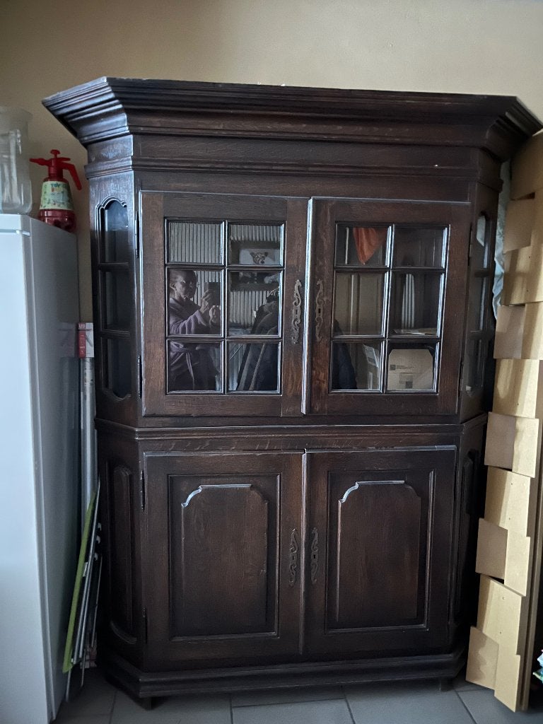 Vitrinekast, Huis en Inrichting, Ophalen, Met plank(en), Gebruikt, 100 tot 150 cm