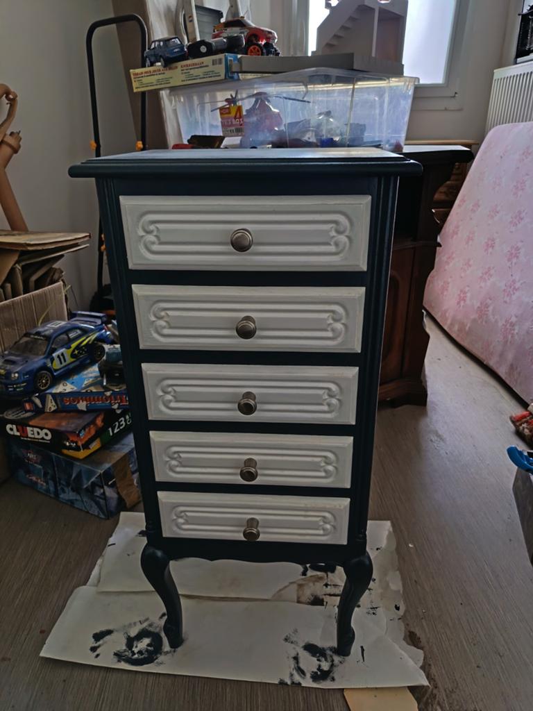 Commode 5 tiroirs, 5 tiroirs ou plus, Enlèvement, Comme neuf, Relooké