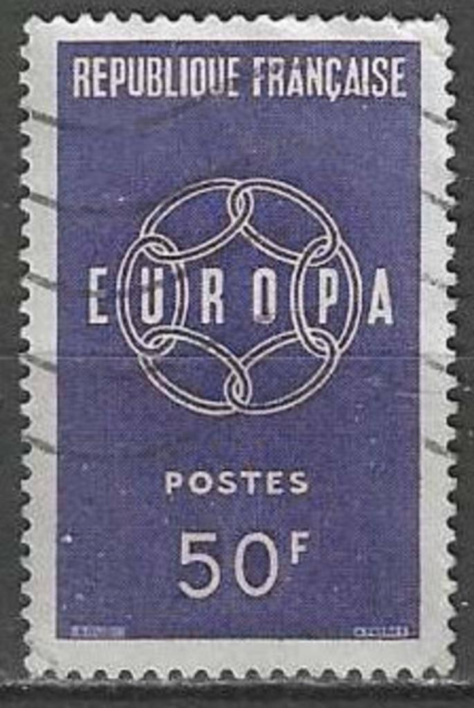Frankrijk 1959 - Yvert 1219 - Europazegel (ST), Verzenden, Gestempeld