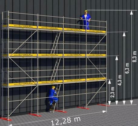 Stelling te huur, Doe-het-zelf en Bouw, Steigers, Nieuw, Gevelsteiger, 5 meter of hoger, Ophalen