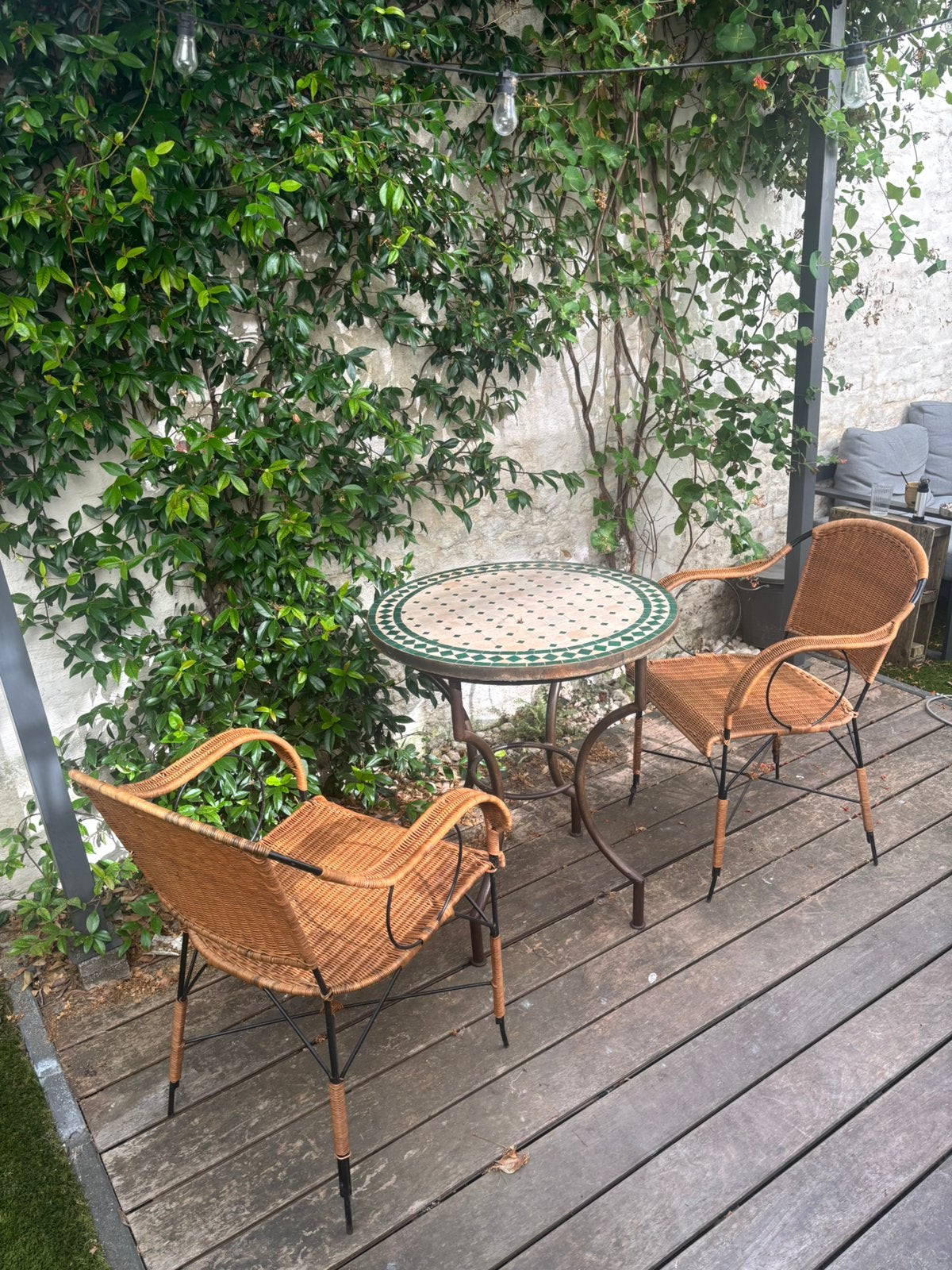 Stapelbare rotan tuinstoelen, Jardin & Terrasse, Ensembles de jardin, Rotin, Salons de jardin, Comme neuf, Enlèvement
