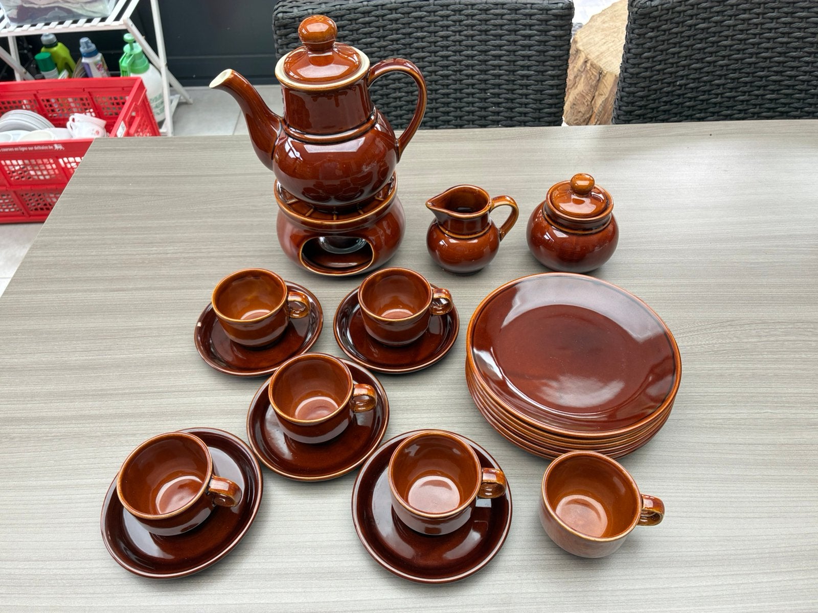 Vintage Fina England espresso (moka) servies, Huis en Inrichting, Keuken | Servies, Ophalen, Overige merken, Keramiek, Vintage