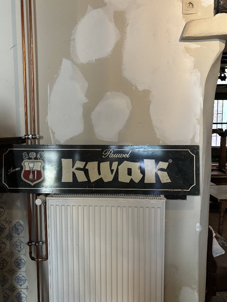 Plaque publicitaire Pauwel Kwak – déco bière vintage, Enlèvement, Utilisé, Panneau publicitaire