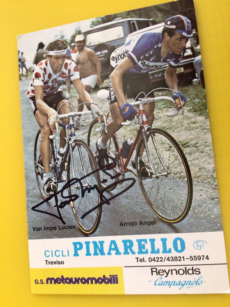 wielerkaart 1984 team pinarello lucien van impe  signe, Envoi, Comme neuf