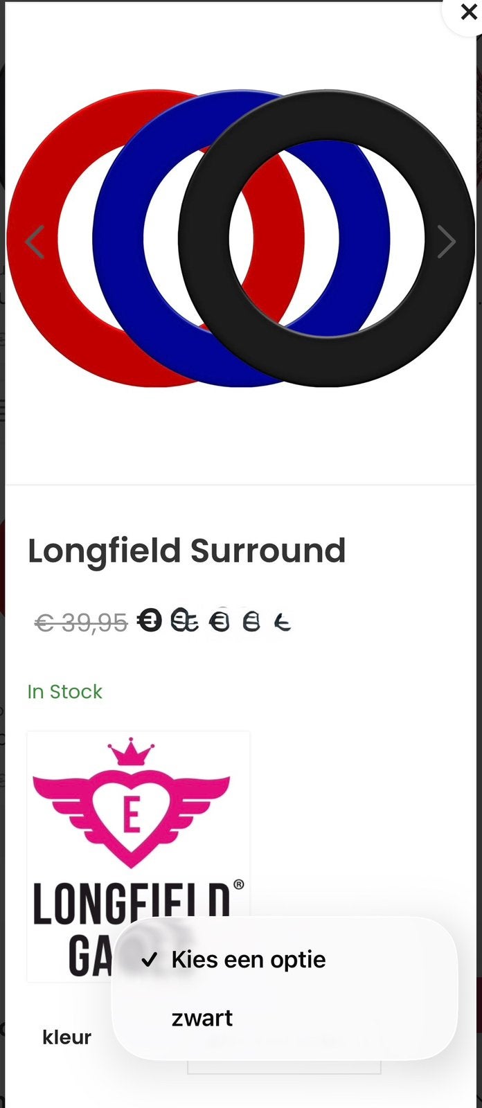 Longfield Dartbord Surround – Zwart – NIEUW in verpakking, Sport en Fitness, Ophalen of Verzenden, Nieuw, Overige typen