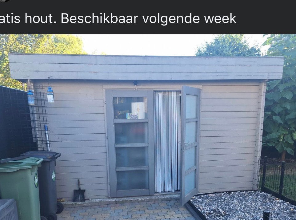 Gratis hout, Jardin & Terrasse, Abris de jardin, Enlèvement, Comme neuf, Bois, Abri de jardin