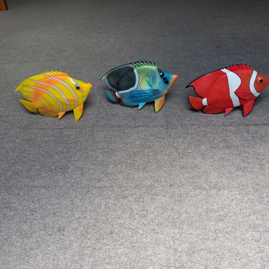 Decoratieve vissen plastiek, Huis en Inrichting, Ophalen, Vintage, Meerkleurig, Kunststof