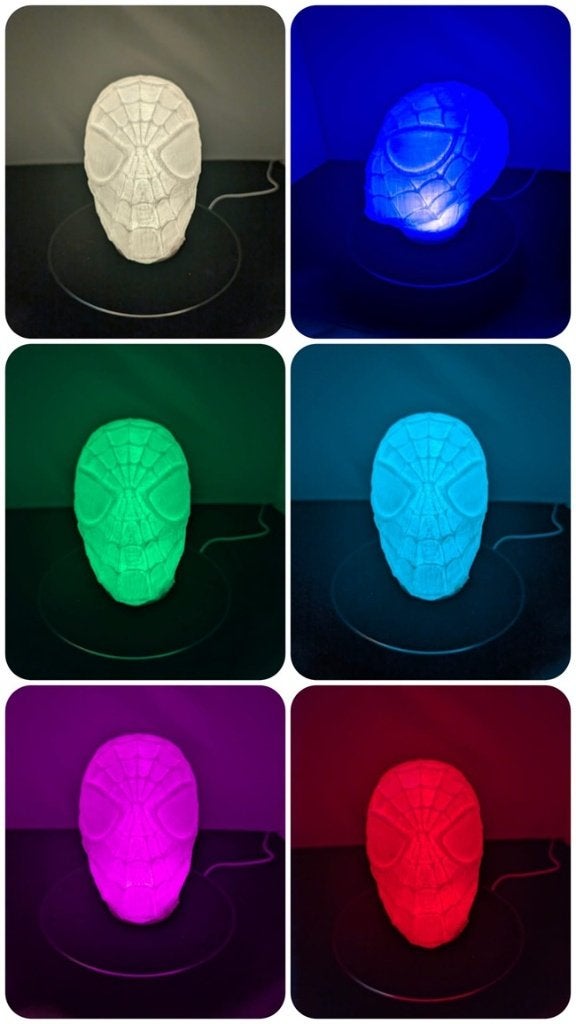 Spiderman tafellamp - 16 kleuren - afstandsbediening - usb, Ophalen of Verzenden, Nieuw, Kunststof, Overige fittingen