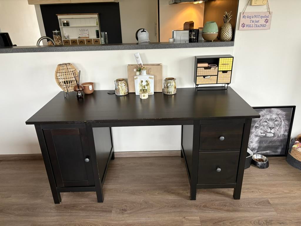 Ikea Bureau zwart, Huis en Inrichting, Bureaus, Ophalen, Zo goed als nieuw, IKEA, Zwart
