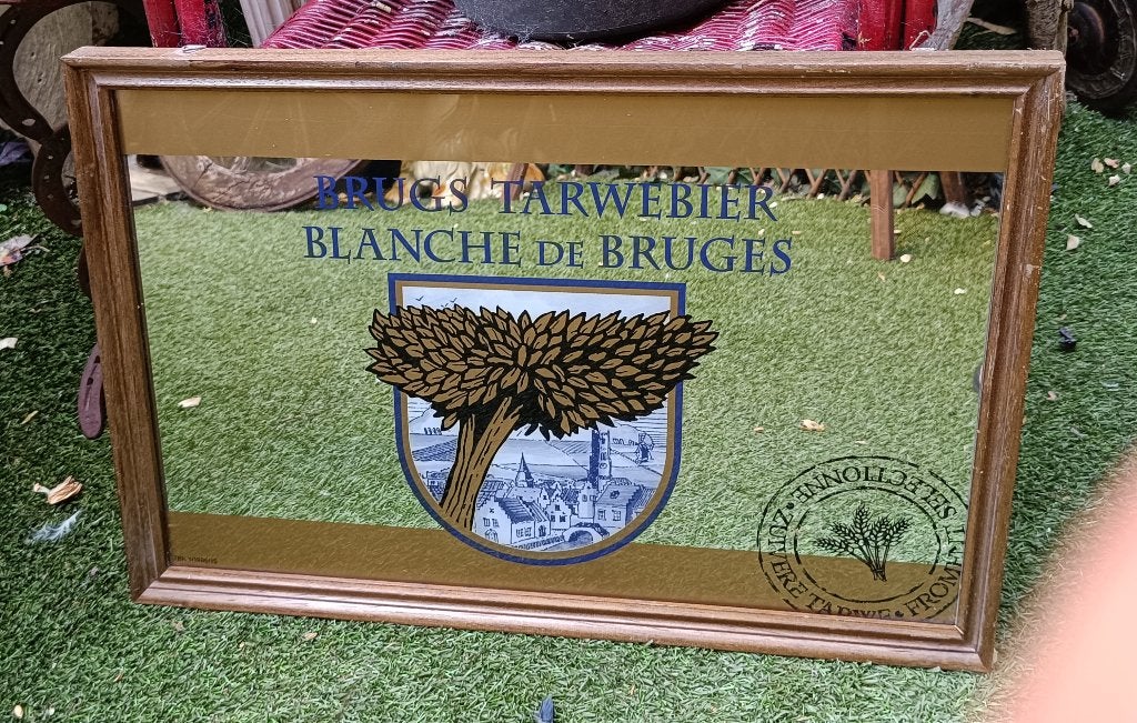Reclame Brugs Tarwebier spiegel te koop., Enlèvement, Utilisé