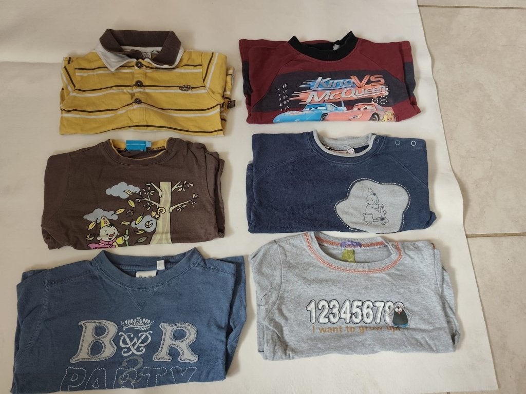6 chemises à manches longues 92 cm (2 ans), Enfants & Bébés, Garçon, Enlèvement ou Envoi, Chemise ou À manches longues, Utilisé