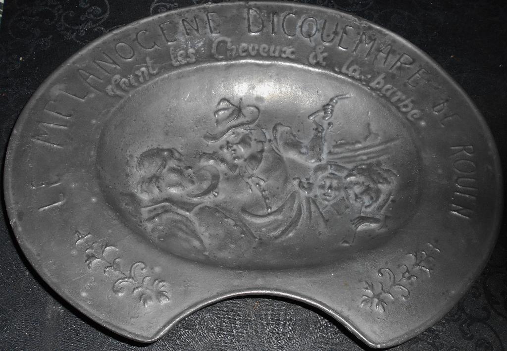 Plat de barbier ancien; Le mélanogène dicquemare de Rouen, Enlèvement ou Envoi
