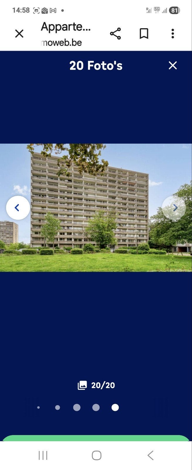 Tehuur 2 slp kamer met auto staanplats apartement