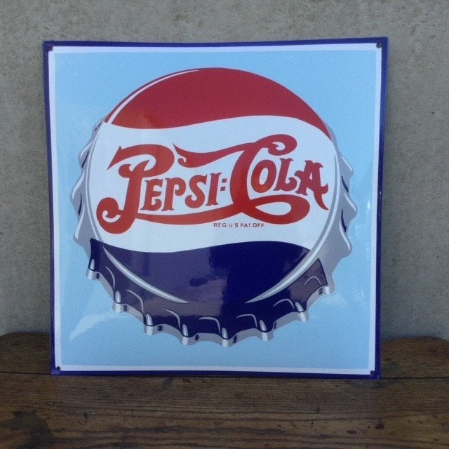 Emaille bord PEPSI-COLA, Ophalen of Verzenden, Zo goed als nieuw
