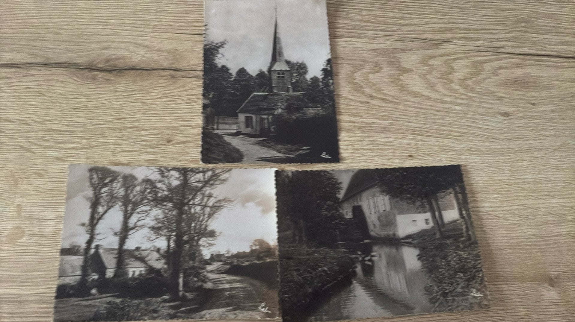 3 postkaarten onbekende stad, Antiquités & Art, Enlèvement ou Envoi