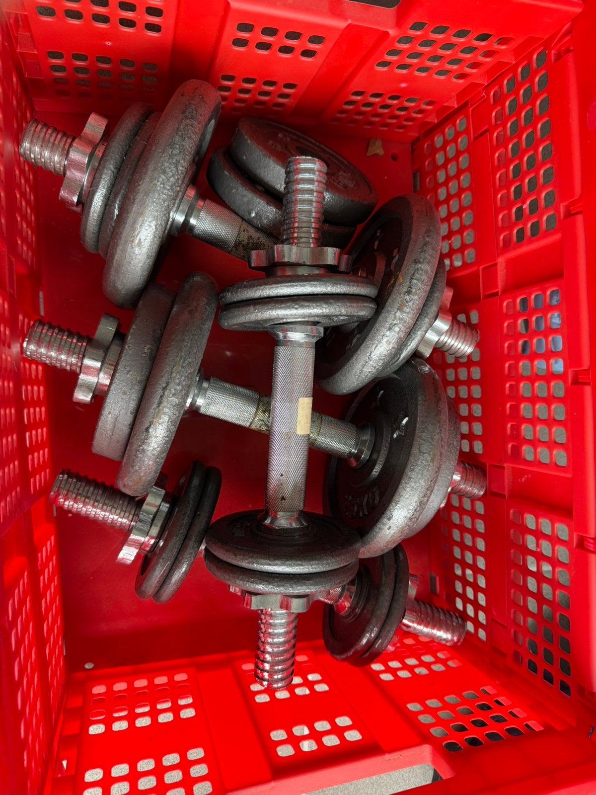 Set verstelbare halters / dumbbells, Sport en Fitness, Ophalen, Gebruikt, Armen, Halterset