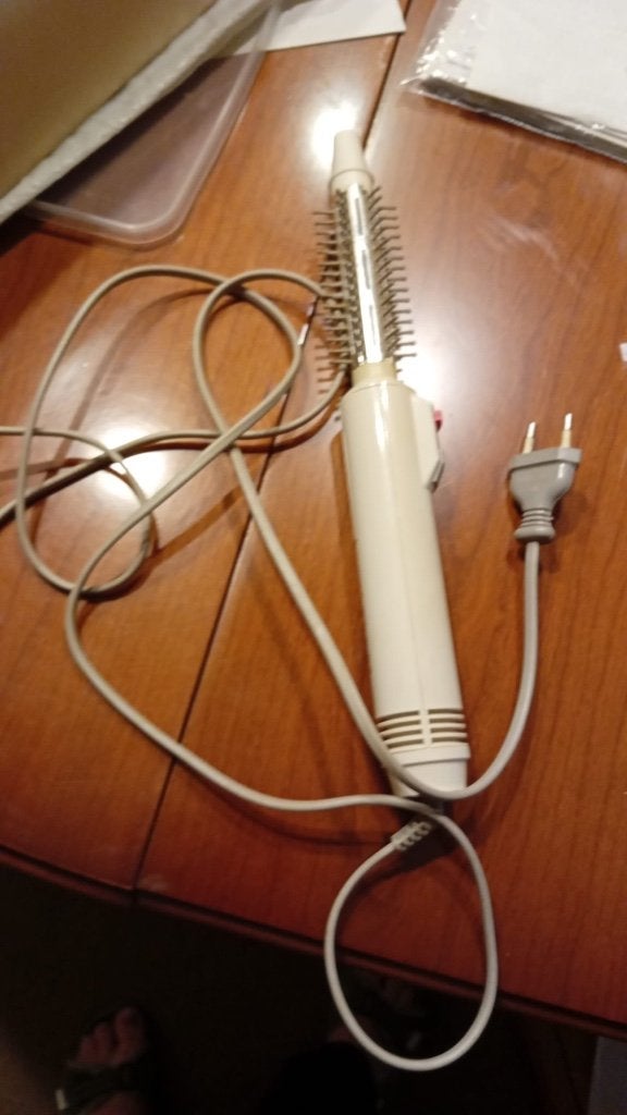 Vintage elektrische krulborstel / föhnborstel, Ophalen, Gebruikt, Krultang of Stijltang