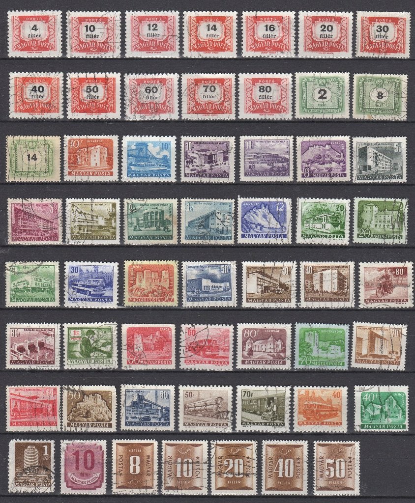 Hongarije - Set van 56 zegels (klein formaat), Verzenden, Gestempeld
