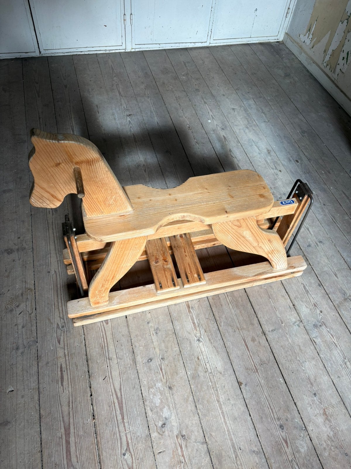 Groot Houten schommelpaaard 100x80x30cm, Ophalen, Gebruikt
