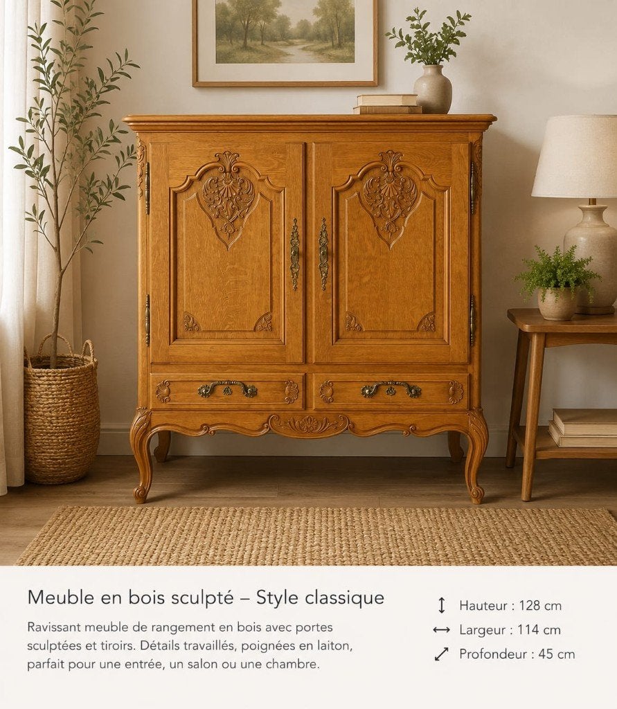 Meuble en bois/Houten kast, Enlèvement