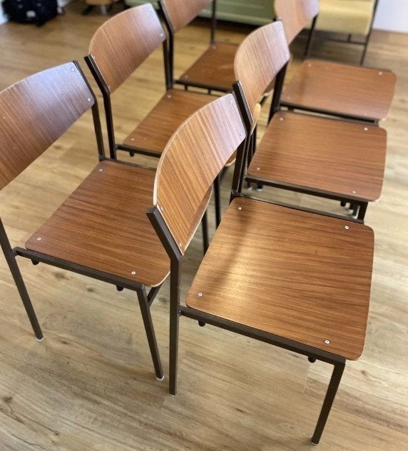 Set vintage stoelen uit ‘70 – Gijs van der Sluis – 4 STUKS, Ophalen, Gebruikt, Zwart, Vier
