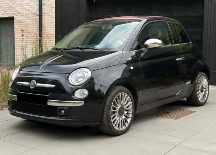 Fiat 500 C 1.2 benzine  123500 km, Autos, Achat, Beige, Cabriolet, Boîte manuelle