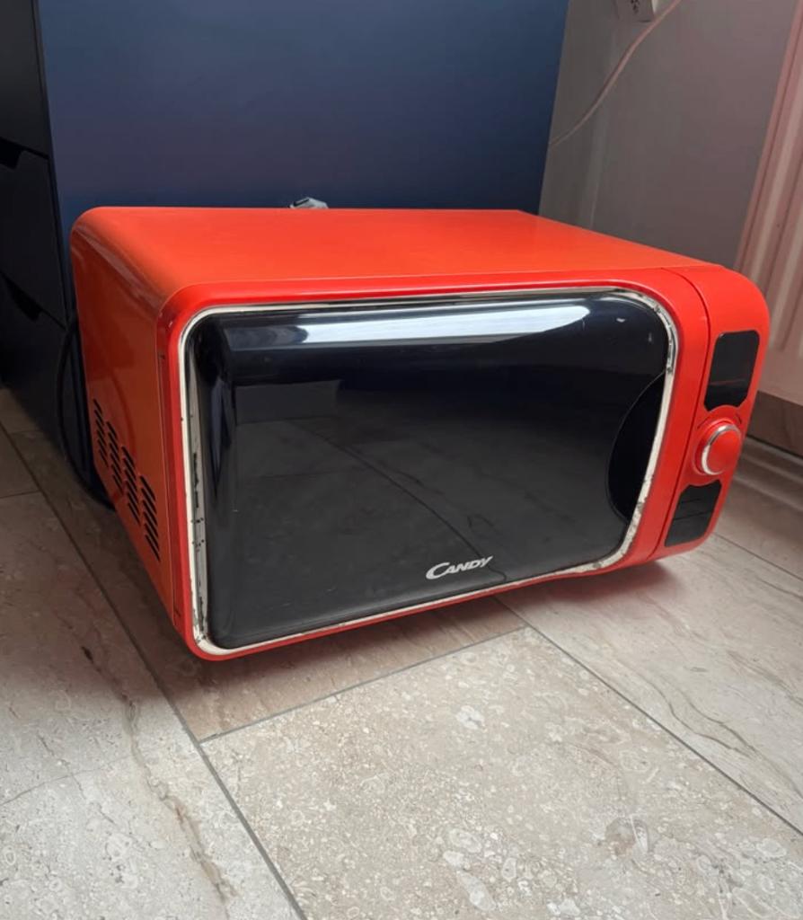 Vintage oranje magnetron, Elektronische apparatuur, Microgolfovens, Ophalen, Gebruikt, Tussenbouw, Draaiplateau