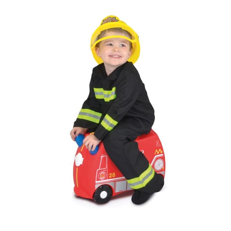 Trunki kinderkoffer brandweerwagen Frank, Wieltjes, Hard kunststof, Nieuw, Minder dan 50 cm