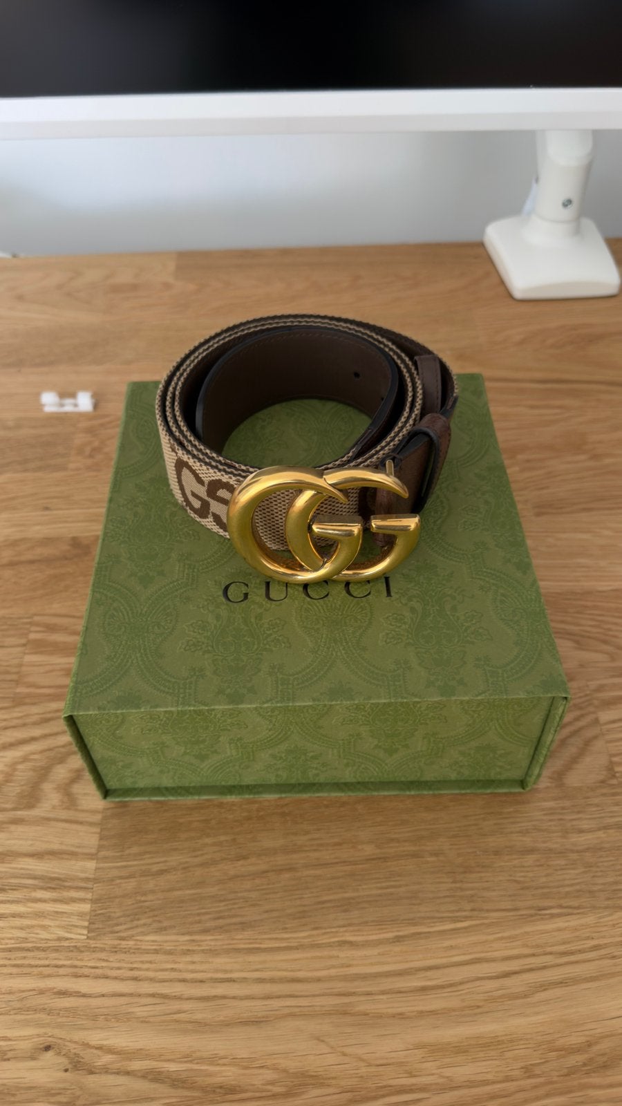 Gucci Marmont reverse belt, Ophalen, Bruin, Echt leder, Nieuw