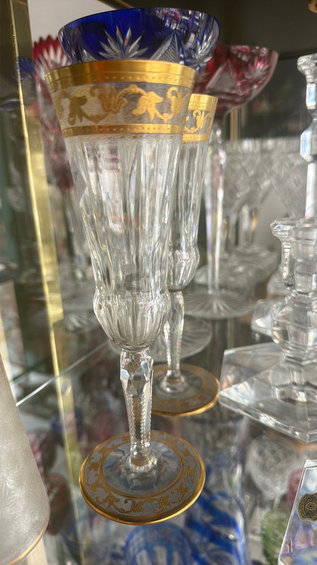 2 verres saint louis or, Antiek en Kunst, Antiek | Glaswerk en Kristal, Ophalen of Verzenden