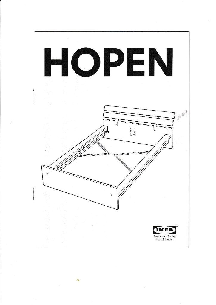 STRUCTURE DE LIT IKEA HOPEN, Ophalen, Contemporain IKEA 2005, Beige, Tweepersoons