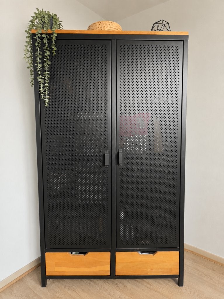 Armoire en chêne et métal 40 x 100 x 190, Maison & Meubles, Enlèvement, Chêne