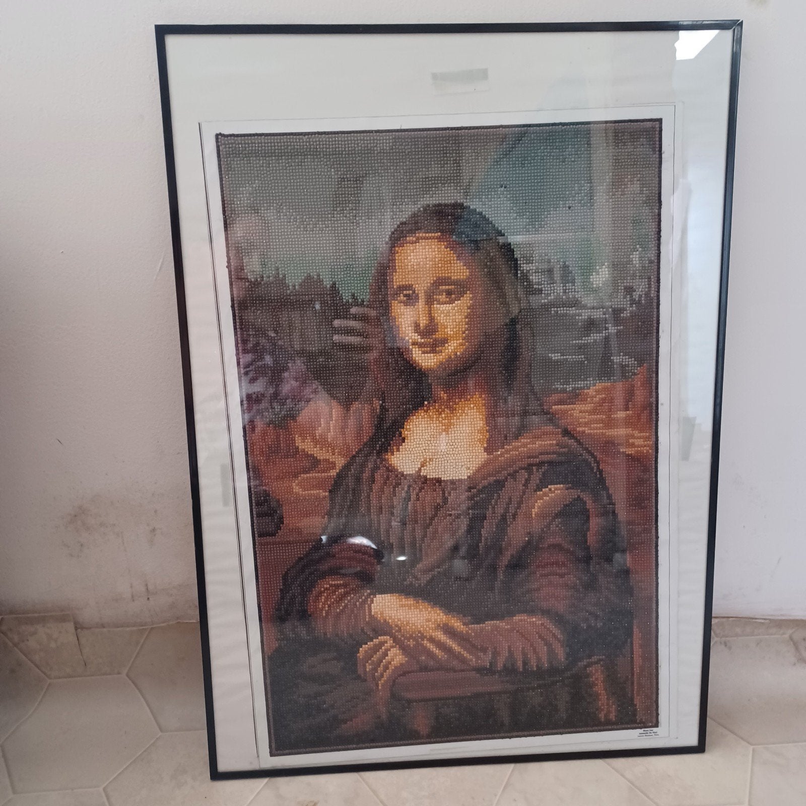 Mona Lisa – Handgemaakt Diamond Painting, Enlèvement ou Envoi, Encadré