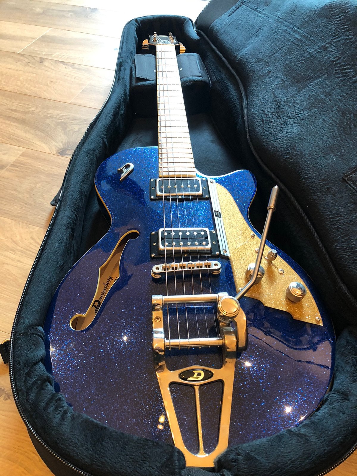 Duesenberg Starplayer TV + custom line bag, Enlèvement, Utilisé, Hollow body, Autres marques