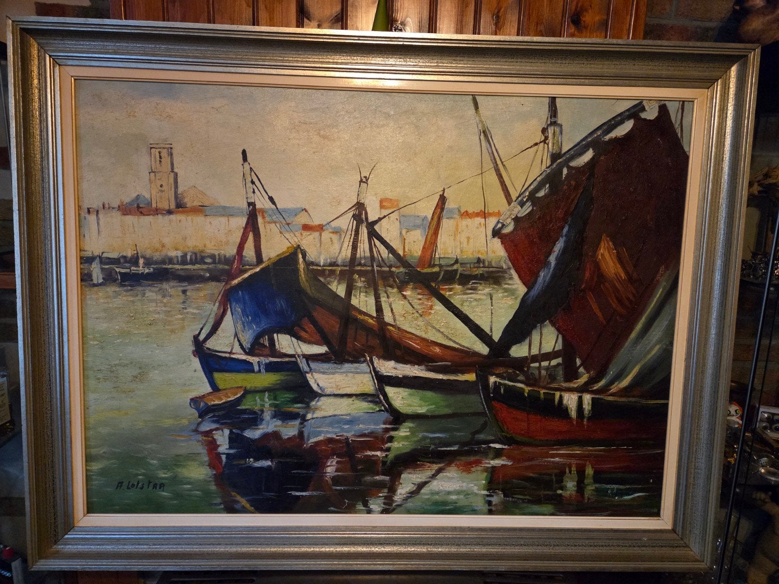 groot canvas, Ophalen of Verzenden, Gesigneerd, Doek
