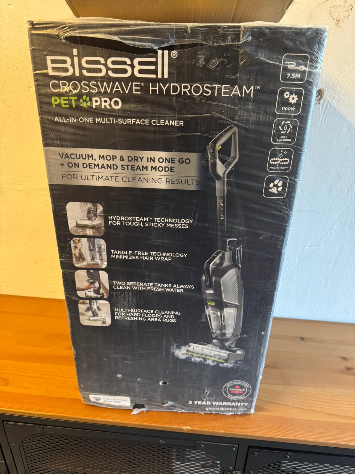 Bissell Crosswave - Steelstofzuiger met dweil - Nieuwstaat, Ophalen of Verzenden, Zo goed als nieuw