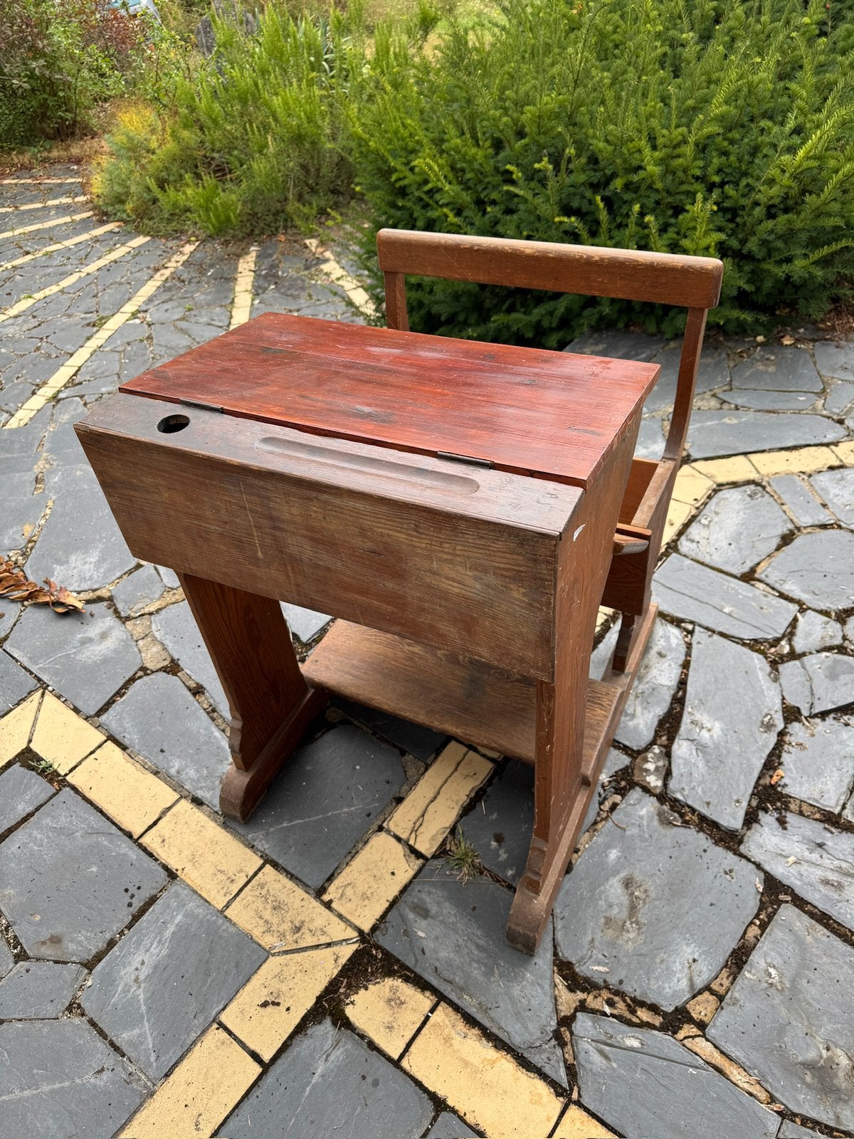 Ouderwets bureau, Huis en Inrichting, Ophalen, Gebruikt, Hout, Schoolbureau