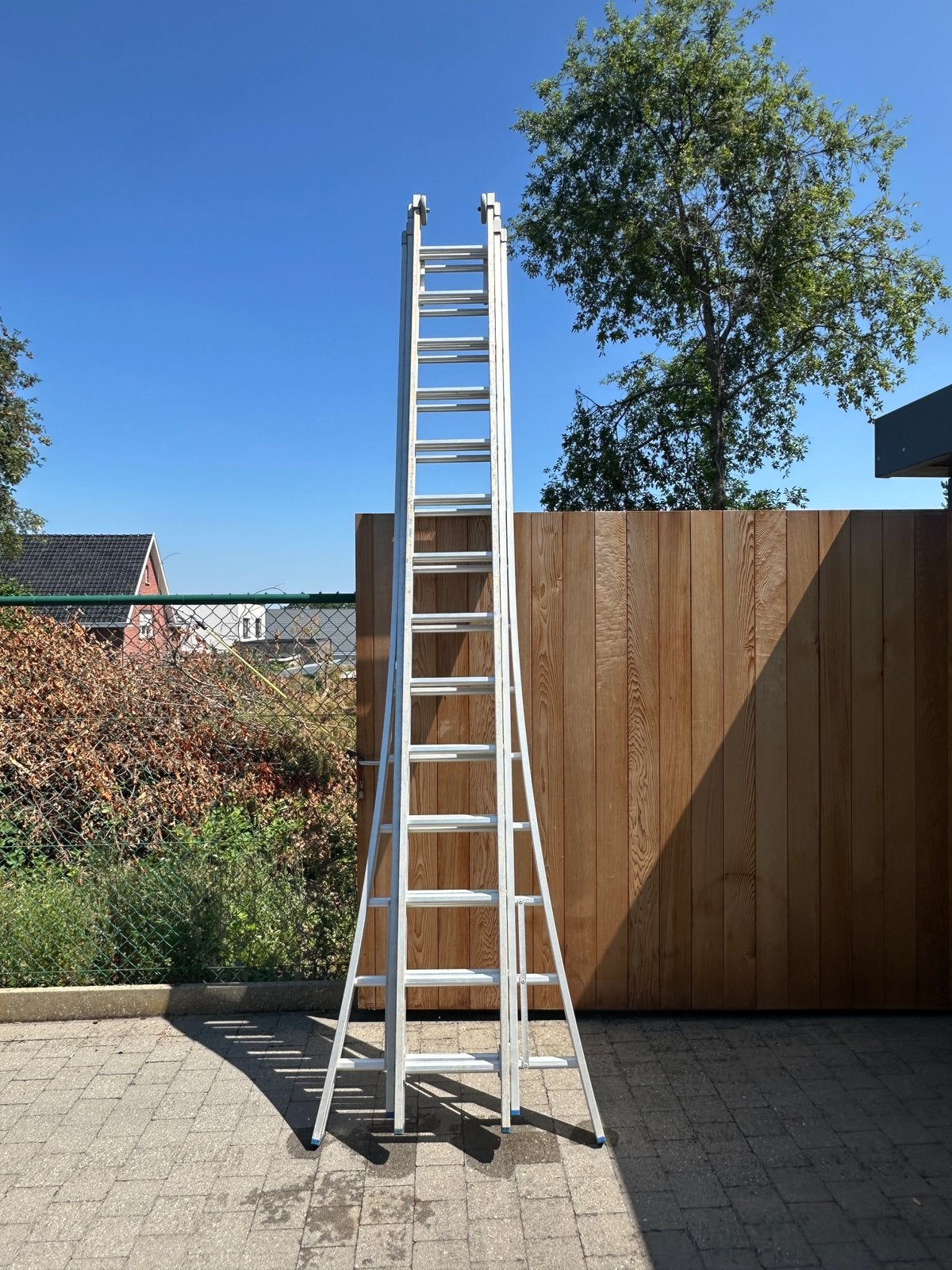 Professionele Solide aluminium ladder 3x14 – VGS –, Bricolage & Construction, Échelles & Escaliers, Enlèvement, Comme neuf, Échelle