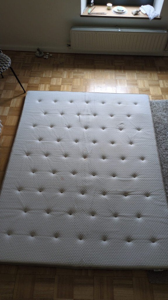Surmatelas en Latex naturel IKEA Queen size, Maison & Meubles, Queen size, Beige, Enlèvement, Utilisé