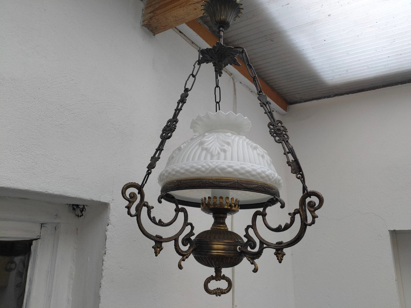 Lustre opaline vintage, Ophalen