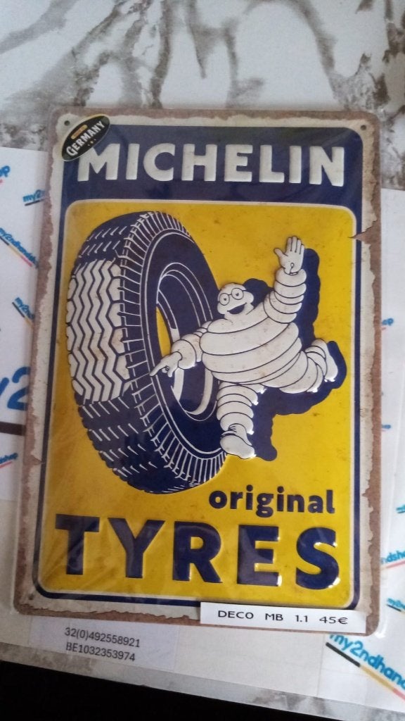 Prachtig Michelin “Original Tyres” Wandbord, Ophalen of Verzenden