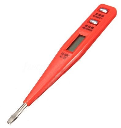 Testeur de tension numérique tension 12V- 220V AC/DC rouge, Enlèvement ou Envoi, Neuf